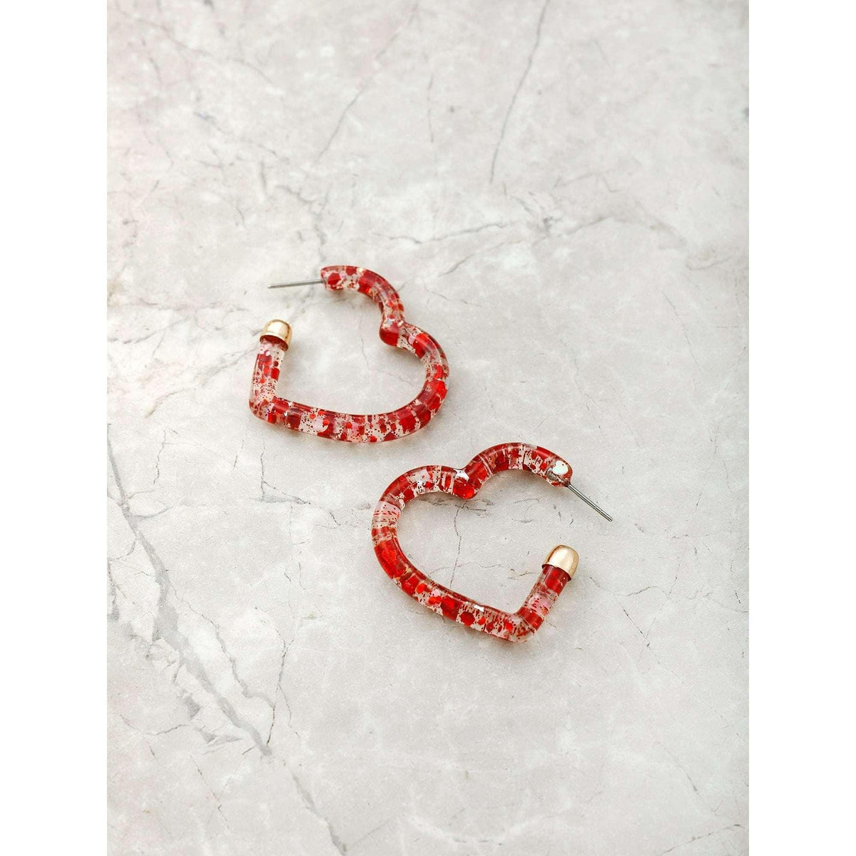 Way to Celebrate Valentine's Day Open Heart Hoop Earrings, 1 Pair