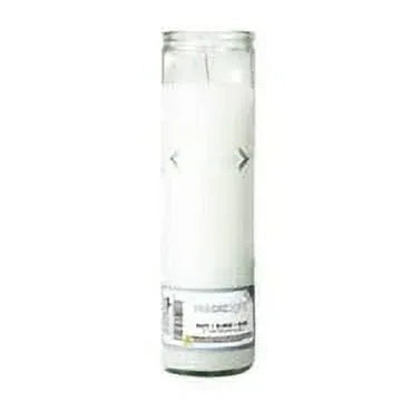 (4 pack) MagicLight 9.6 oz Religious Candles in Clear Glass Jar, Unscented with Two Cross White Design
