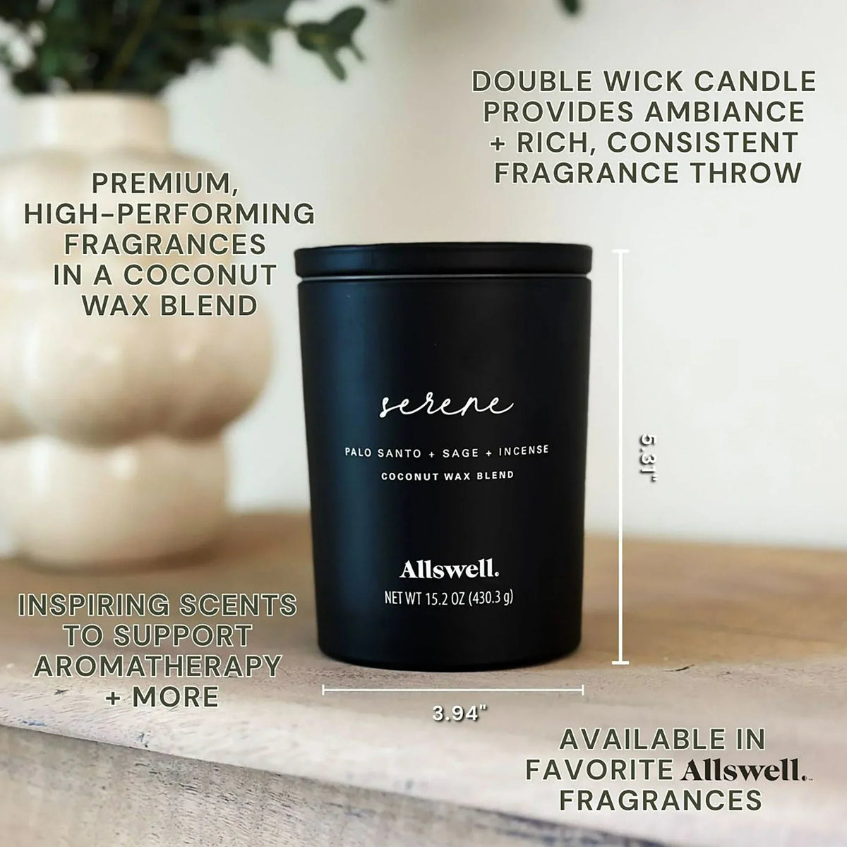 Allswell Scented 2-Wick Spa Jar Candle 15oz.