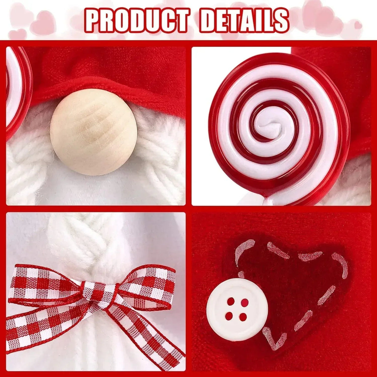Ayieyill Valentines Day Decor 2pcs Valentine Gnomes Plush Valentines Day Decoration Valentines Home Table Decor Scandinavian Tomte Elf Gnomes Ornaments Sweet Valentines Day Gifts for Him Her