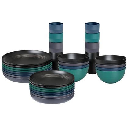 TINANA Wheat Straw Dinnerware Sets, Service for 8, 32 PCS Unbreakable Dinnerware,Microwave Dishwasher Safe