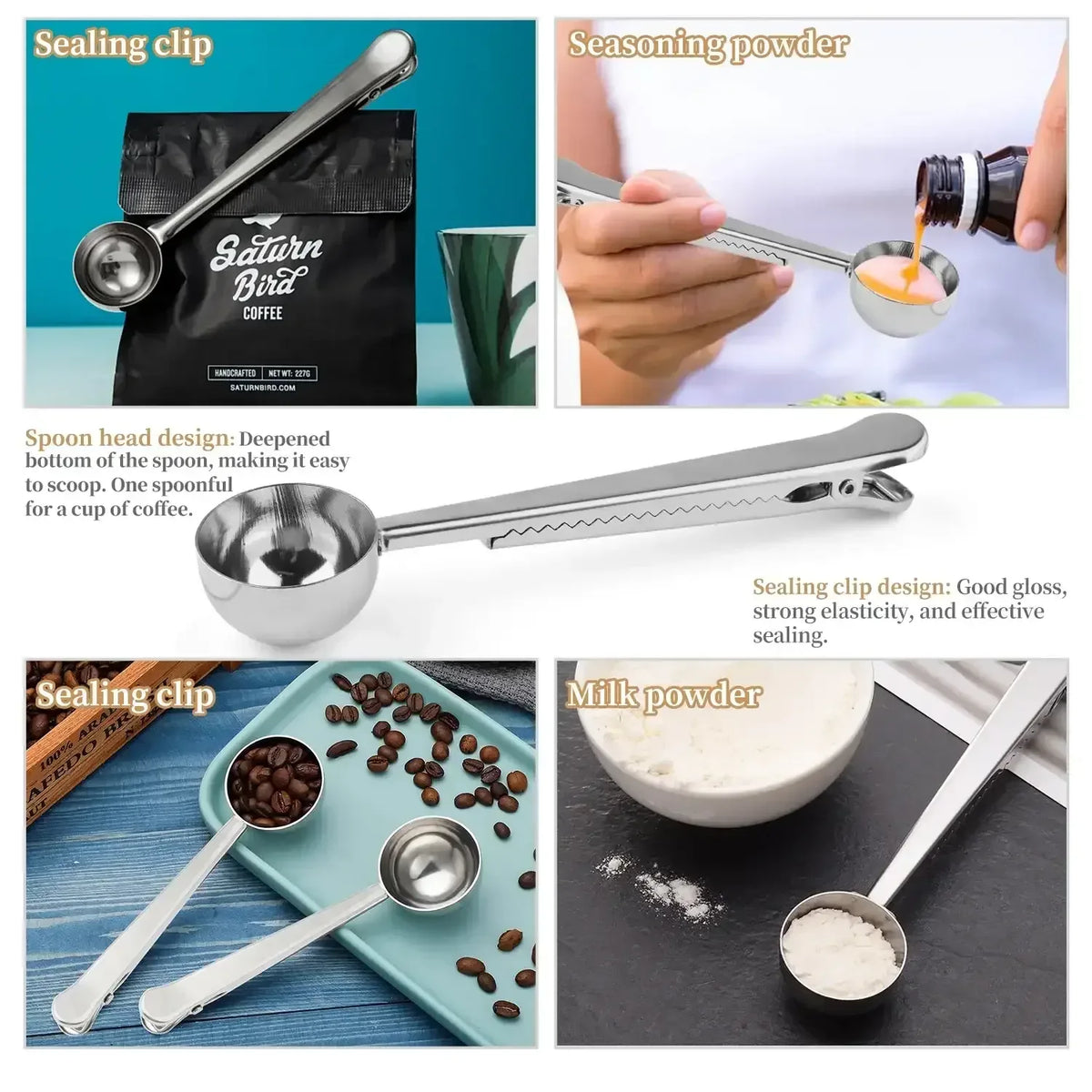 WEPSEN 18-Piece Stainless Steel Measuring Cups and Spoons Set,5 Stainless Steel Nesting Measuring Cups & 6 Spoons,1 Leveler & 5Mini Measuring Spoons,1Tbsp Coffee Scoop with Clip for Cooking & Baking