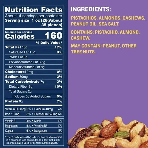 PLANTERS Deluxe Pistachio Mix, Party Snacks, Plant Based Protein, 14.5 oz Steel Can