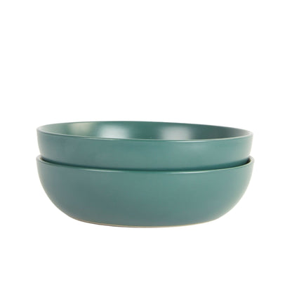 10 Strawberry Street Wazee Matte 9"/48oz Serving Bowl, Set of 2, Emerald Green