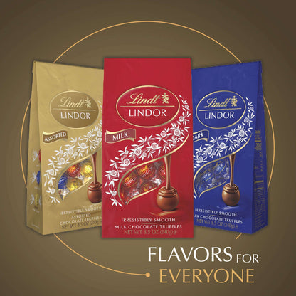 Lindt Lindor Assorted Chocolate Truffles, Candy Variety Pack, 8.5 oz Bag