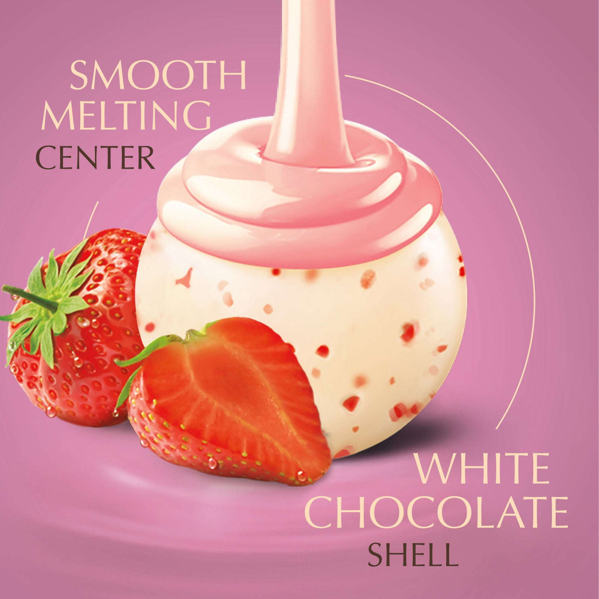 Lindt LINDOR Strawberries and Cream White Chocolate Candy Truffles, White Chocolate with Strawberries and Cream White Truffle Filling, 5.1 oz. Bag