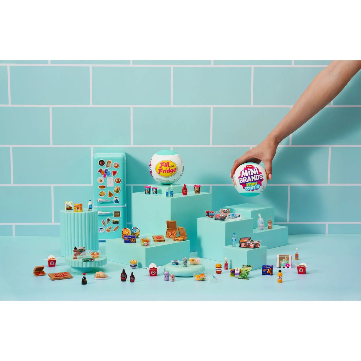(Pack of 5) Mini Brands Fill the Fridge S1 Blindbox Capsule, Collectible Unbox Surprise Toy for Kids, Teens & Adults Ages 3+ by ZURU