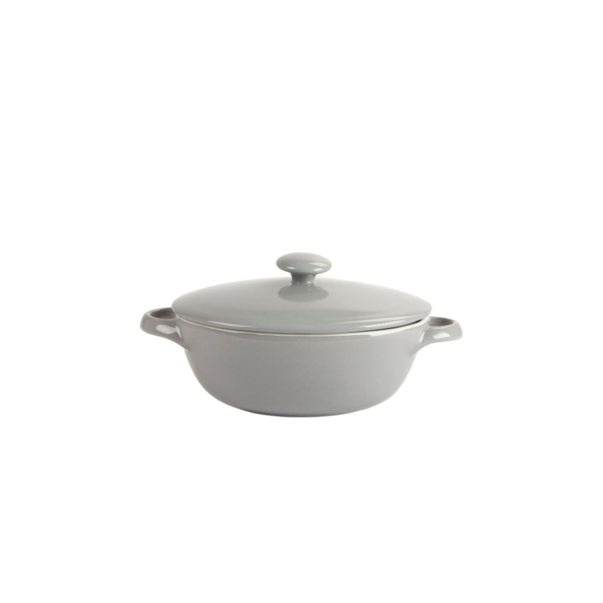 10 Strawberry Street Sienna Covered Casserole 10" and 7" Stoneware Bakeware Set of 2, Gray