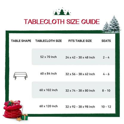 Romanstile Christmas Rectangle Green Plaid Tablecloth - 60 x 84 inch - Checkered Water Stain Resistant Table Cover, Washable Polyester Table Cloths for Xmas Dinner/Party Decoration/Holiday