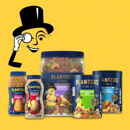 Honey Roasted Mixed Nuts, Party Snacks, Plant-Based Protein, 10 Oz Canister