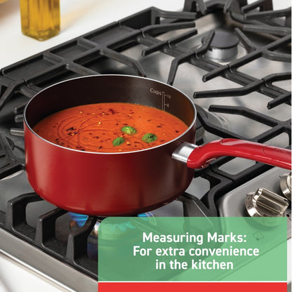 T-fal Easy Care Nonstick Cookware, Jumbo Cooker, 5 Quart, Red