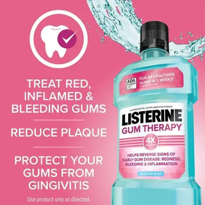 Listerine Gum Therapy Anti-Gingivitis Mouthwash, Glacier Mint (1.5L, 2 Pk.)