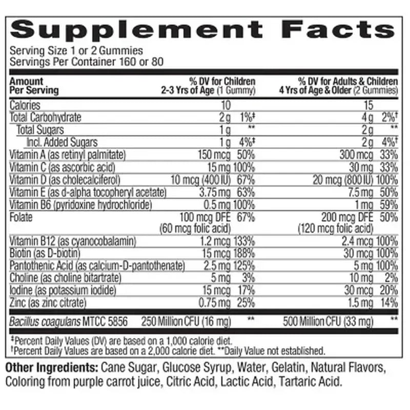 OLLY Kids Multivitamin + Probiotic Gummy, Berry (160 Ct.)