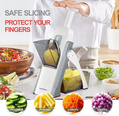 Mandoline Slicer for Vegetables Fruits, Adjustable Thickness Stainless Steel Food Cutter & Chopper, Safe and Quick Meal Preparation