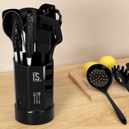 Silicone Cooking Utensils Set - Heat Resistant Kitchen Utensils BPA FREE,Turner Tongs,Spatula,Spoon,Brush,Whisk,Kitchen Utensil Gadgets Tools Set for Nonstick Cookware,Dishwasher Safe