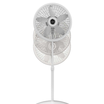 Lasko Cyclone 18" 3-Speed Adjustable Oscillating Pedestal Fan, White, S18931
