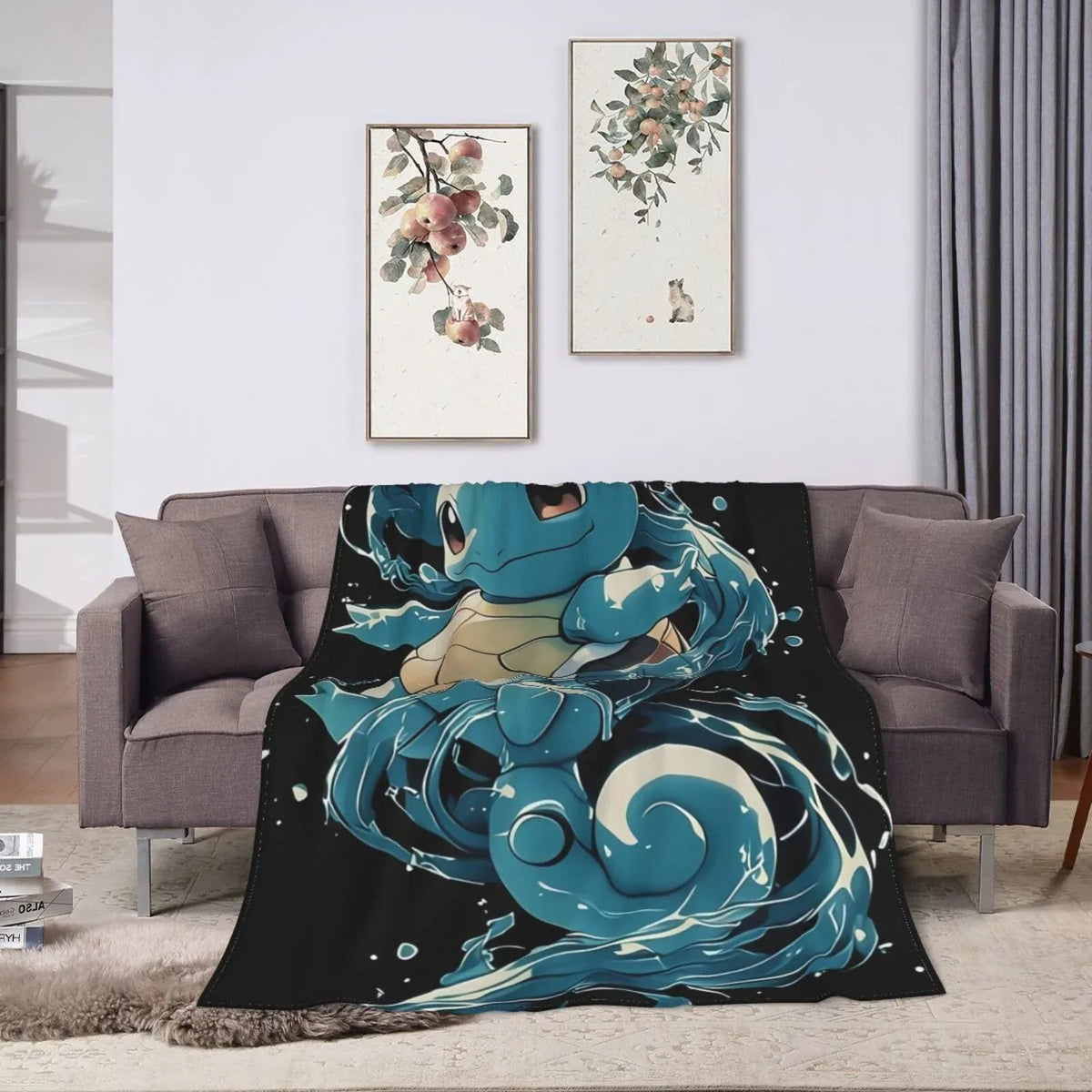 Squirtle Blanket, Soft Flannel Throw Cozy Flannel Blankets Travel Throw Blanket Super Soft Lightweight Bedding Lap Chair Sofa for Adults Kids Teens 40"X30"