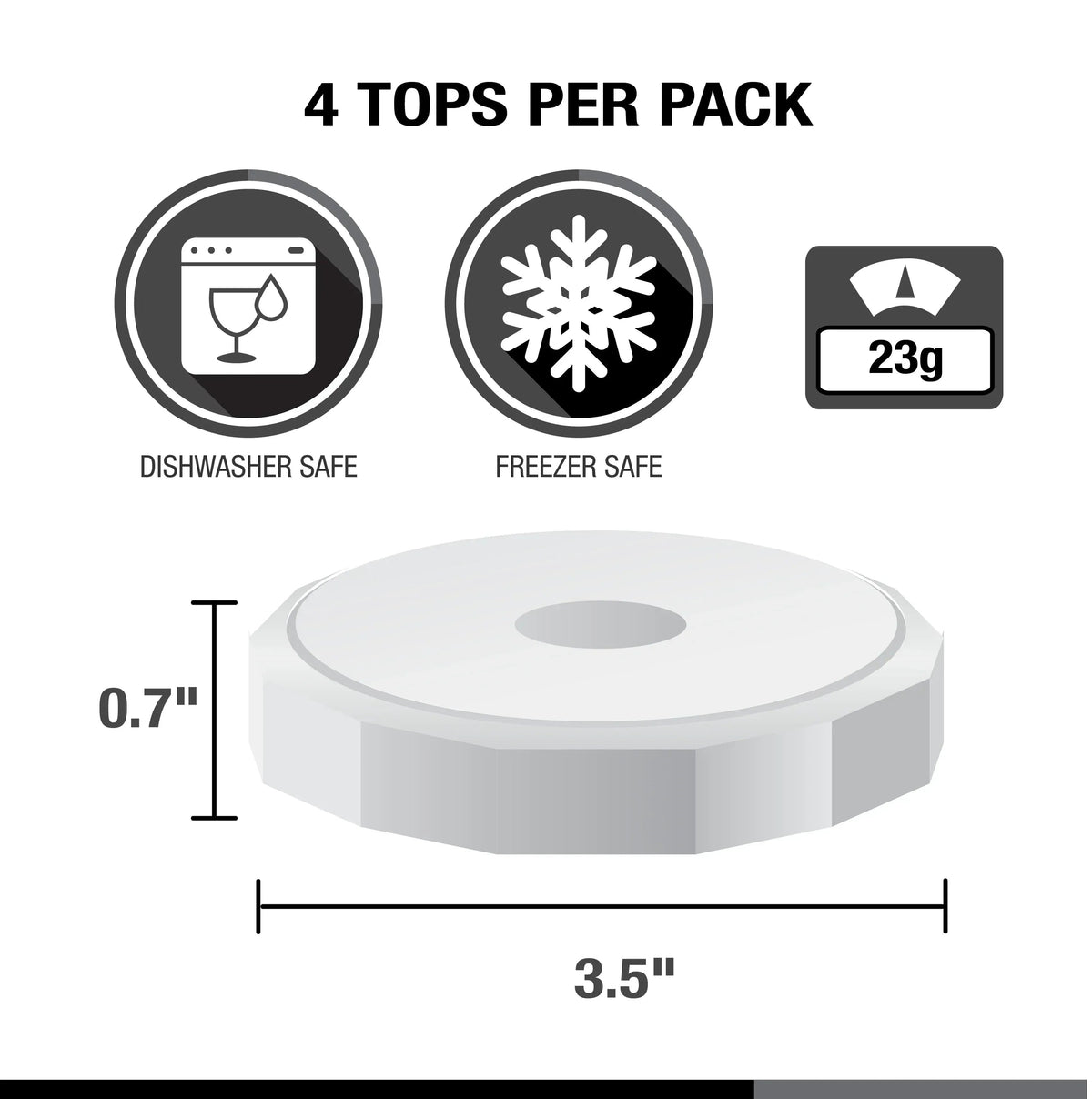 Masontops Wide-Mouth Tough Top Canning Jar Lid (4-Count)