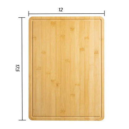 Mainstays 12" x 17.5" Non-slip Bamboo Cutting Board, 100% Natural Bamboo Color, with Juice Groove