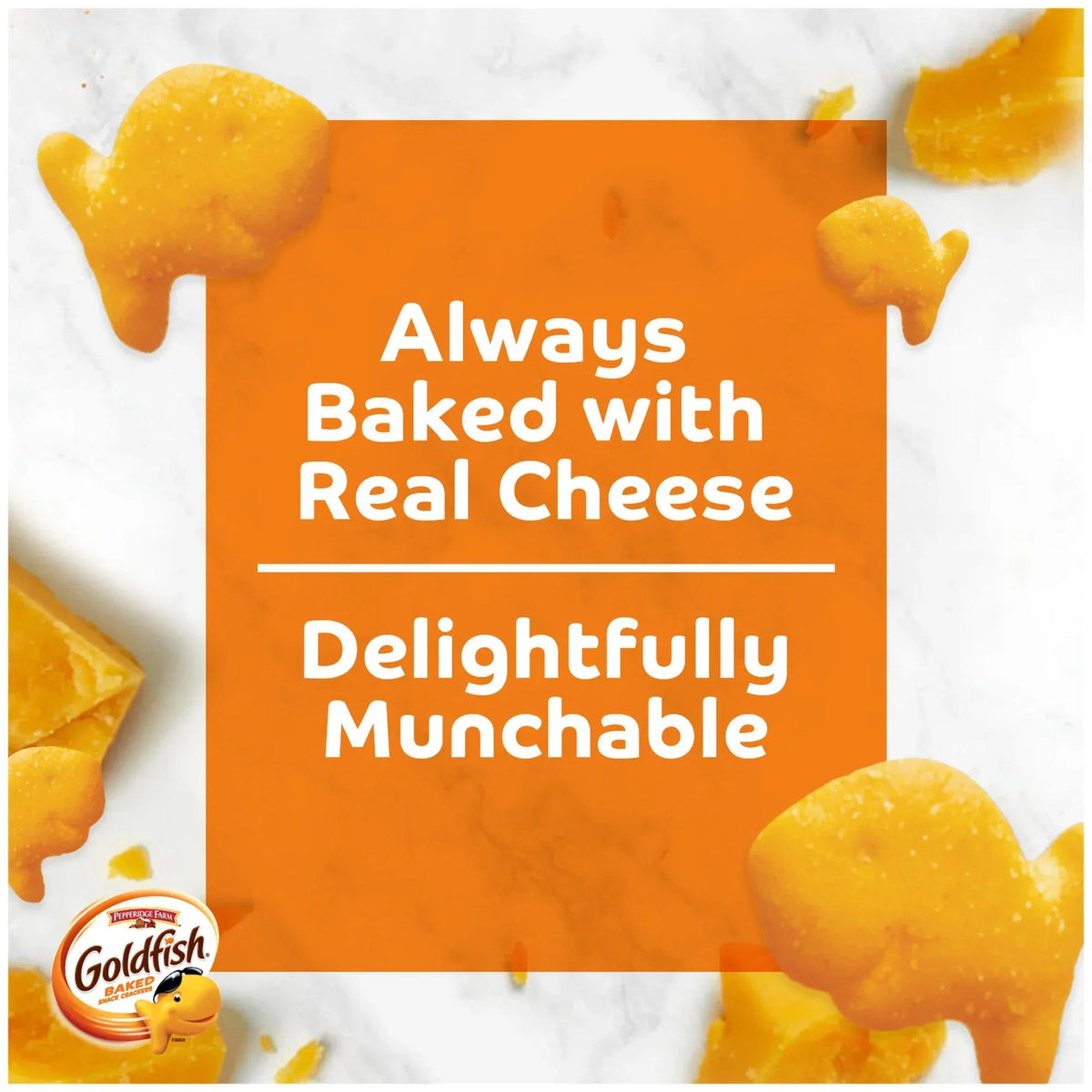 Goldfish Family Faves Crackers, Cheddar, Colors and Baby Crackers Snack Pack, 0.9 oz, 20-Count Variety Pack Box