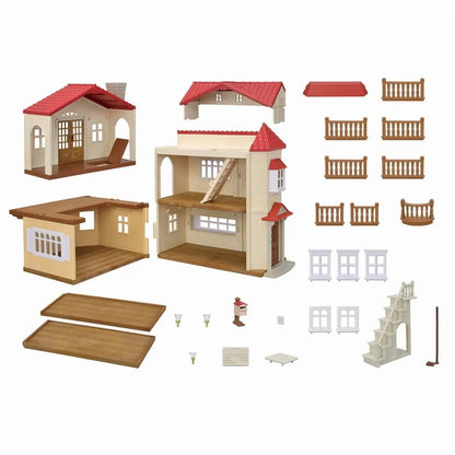 Calico Critters Red Roof Country Home - Secret Attic Playroom, Dollhouse Playset
