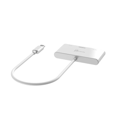 J5create JCA399 3-Ports USB C Hub with Power Delivery 100W, White
