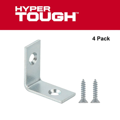 Hyper Tough 3 inch. x 3 inch.Corner Brace, Steel, Zinc Plated (4 Pack)