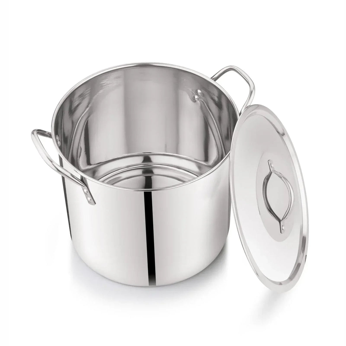 Mainstays 8-Qt Stainless Steel Stock Pot with Metal Lid, Ultra Durable, Stay-Cool Handles, Hand Wash Only