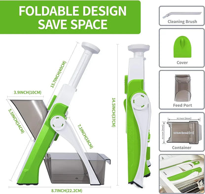 Mandoline Slicer for Vegetables Fruits, Adjustable Thickness Stainless Steel Food Cutter & Chopper, Safe and Quick Meal Preparation