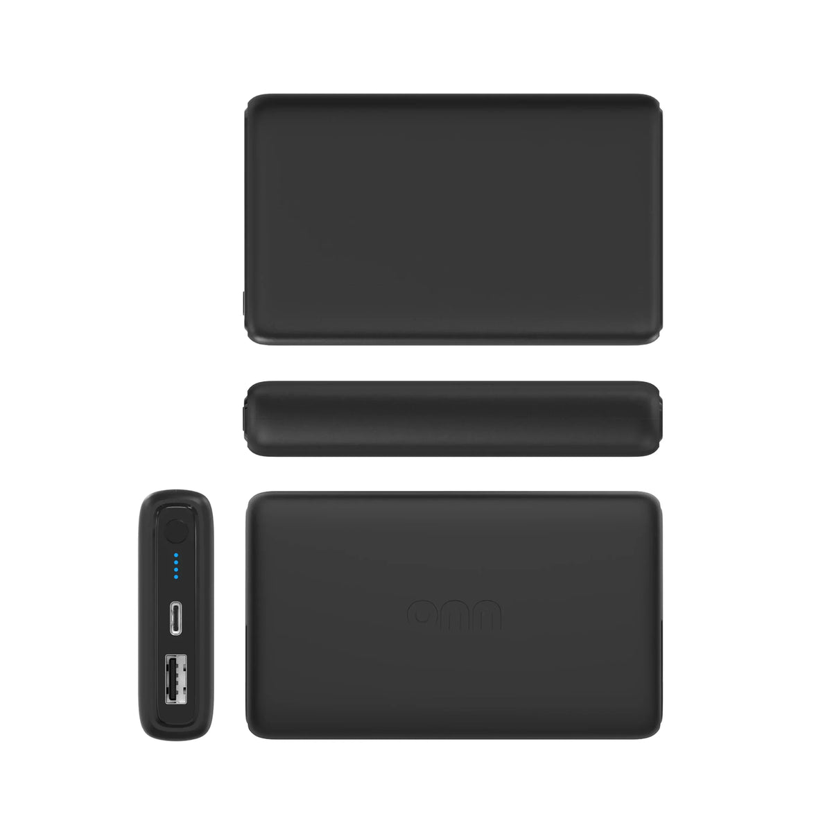 onn 10,000 mAh Dual USB-C/USB-A Port Portable Battery, Black