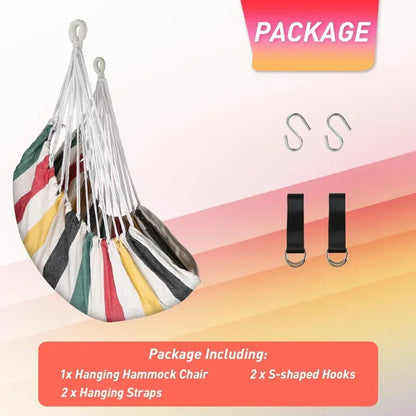 QUANFENG QF Hanging Hammock Chair Patio Indoor and Outdoor Hammock Swing Support 330 lbs