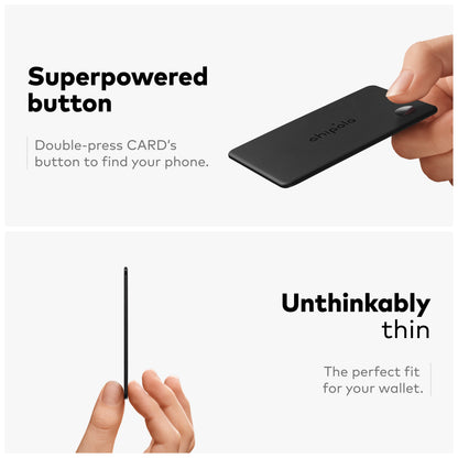 Chipolo CARD - Rechargeable Wallet Tracker Card, Bluetooth Tracker, Item Locator, Passport Finder Compatible with Apple Find My or Find Hub with Call Your Phone & Out of Range Alerts for Android