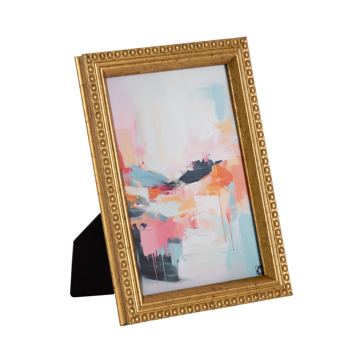 DesignOvation 5x7 Beaded Gold Decorative Tabletop Picture Frame