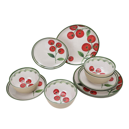 Better Homes & Gardens 12 Piece Bamboo Melamine Tomato Dinnerware Set