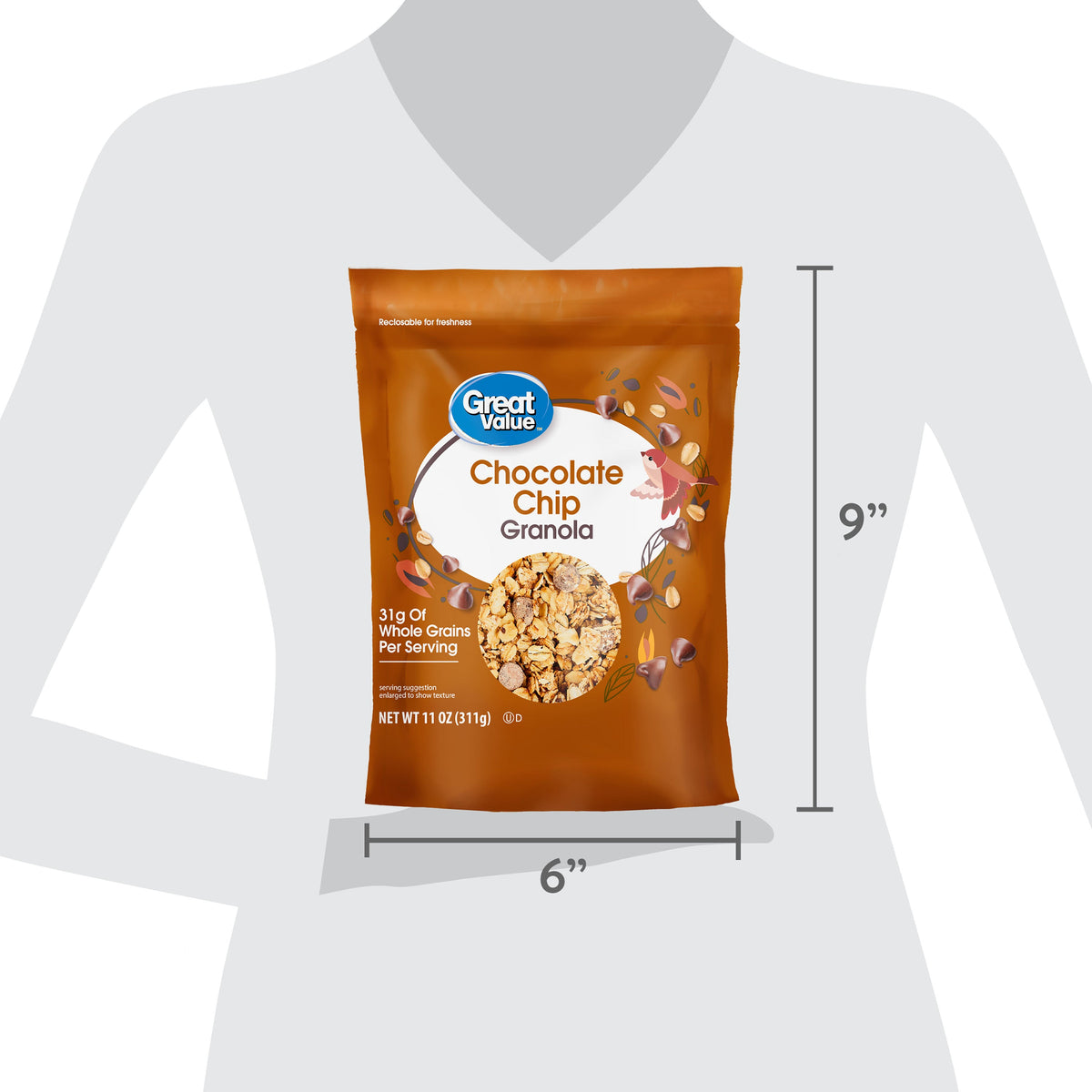 Great Value Chocolate Chip Granola, 11 oz