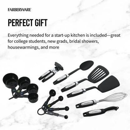 Farberware Professional 14-Piece Kitchen Tool and Gadget Kitchen Utensil Set in Black