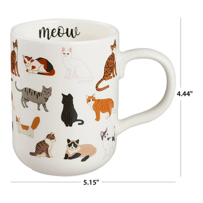 Mainstays 16.06 oz White Stoneware Cat Mug