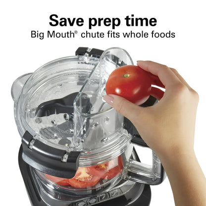 Hamilton Beach 10 Cup Food Processor and Chopper with Stack & Snap Design, Extra Large Chute and Bowl Scraper, Black
