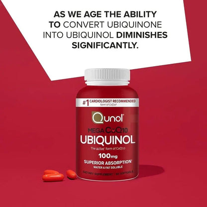 Qunol, Mega CoQ10 Ubiquinol, 100 mg, Softgels