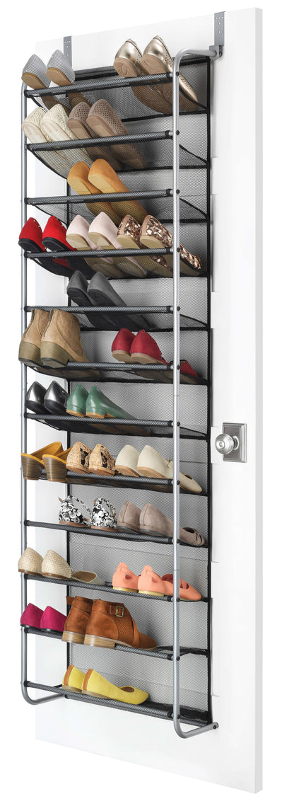Mainstays Over-the-Door Hanging Shoe Rack, Fits up to 36 pairs, Space Saving, Mesh Lined Tear Resistant