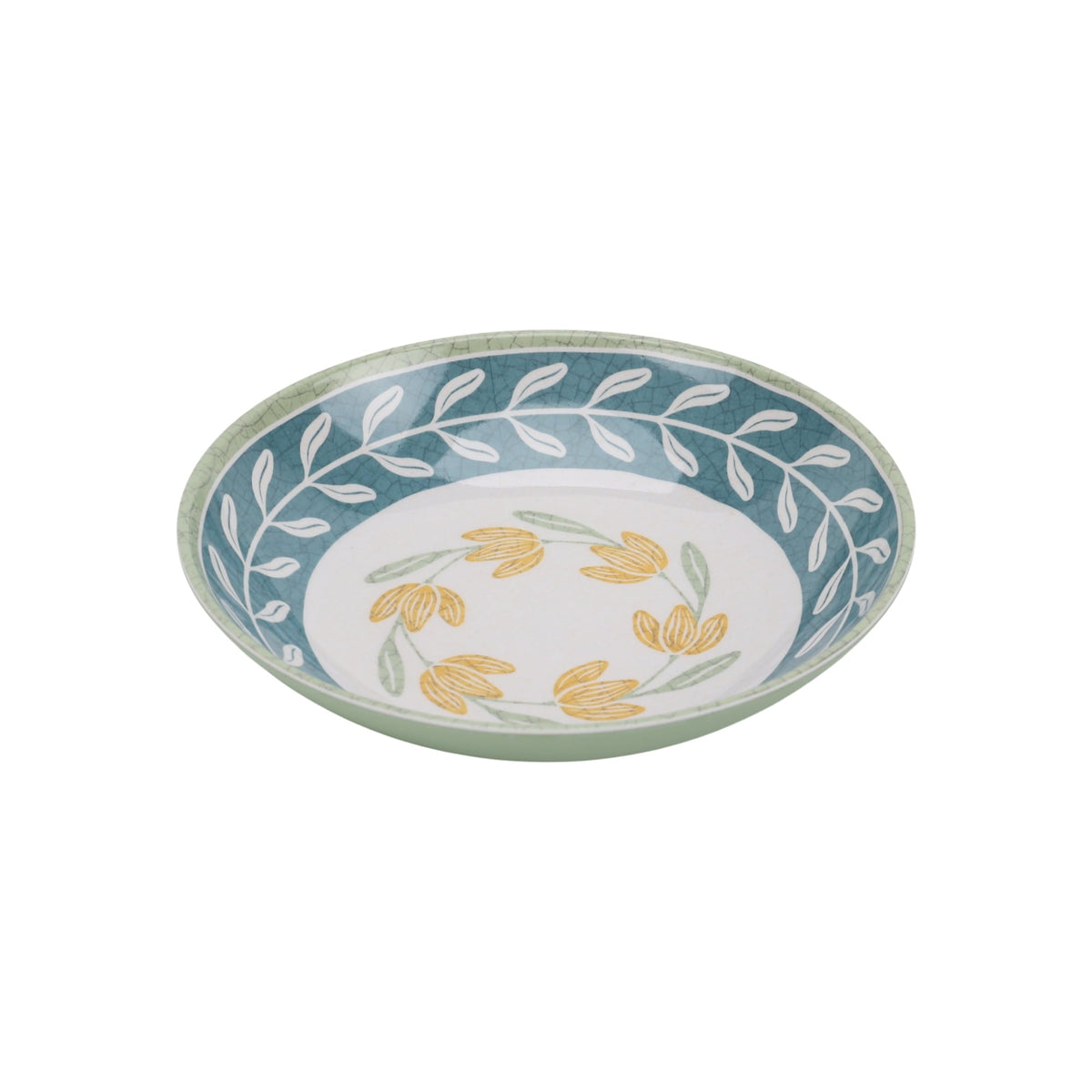 Better Homes & Gardens Floral Green Dinner Bowl Set, 4-Pack