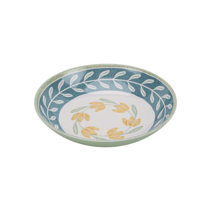 Better Homes & Gardens Floral Green Dinner Bowl Set, 4-Pack