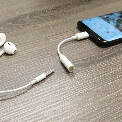 onn USB-C to 3.5 mm Adapter, White