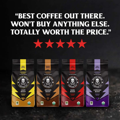 Death Wish Coffee, Medium Roast, Ground, Fair Trade, Organic, Bag, 10oz