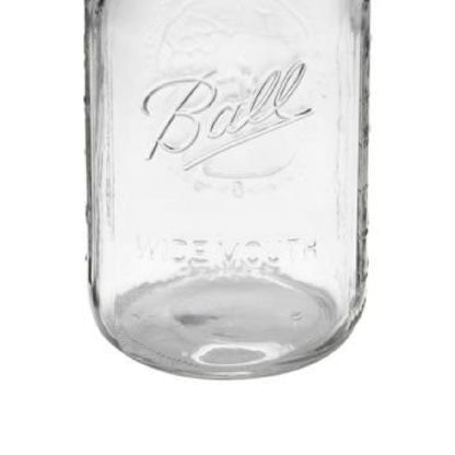 Ball Mason Glass Jar Wide Mouth with Lid and Band Quart 32 oz, 6-Pack