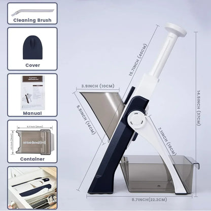 Mandoline Slicer for Vegetables Fruits, Adjustable Thickness Stainless Steel Food Cutter & Chopper, Safe and Quick Meal Preparation