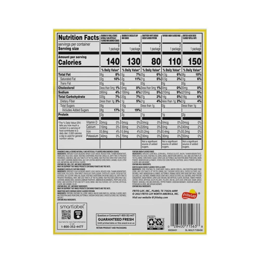 Grandma'S & Frito Mix Variety Pack Snack Chips, 20 Count Multipack
