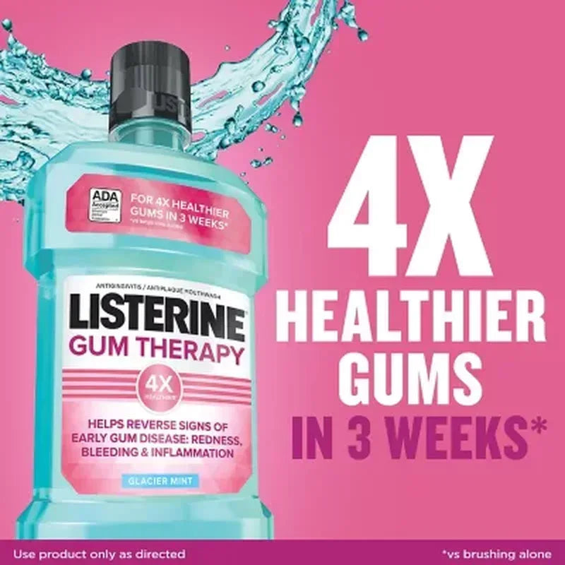 Listerine Gum Therapy Anti-Gingivitis Mouthwash, Glacier Mint (1.5L, 2 Pk.)