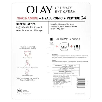 Olay Ultimate Niacinamide + Hyaluronic + Peptide Eye Cream (0.5 Fl. Oz., 2 Pk.)