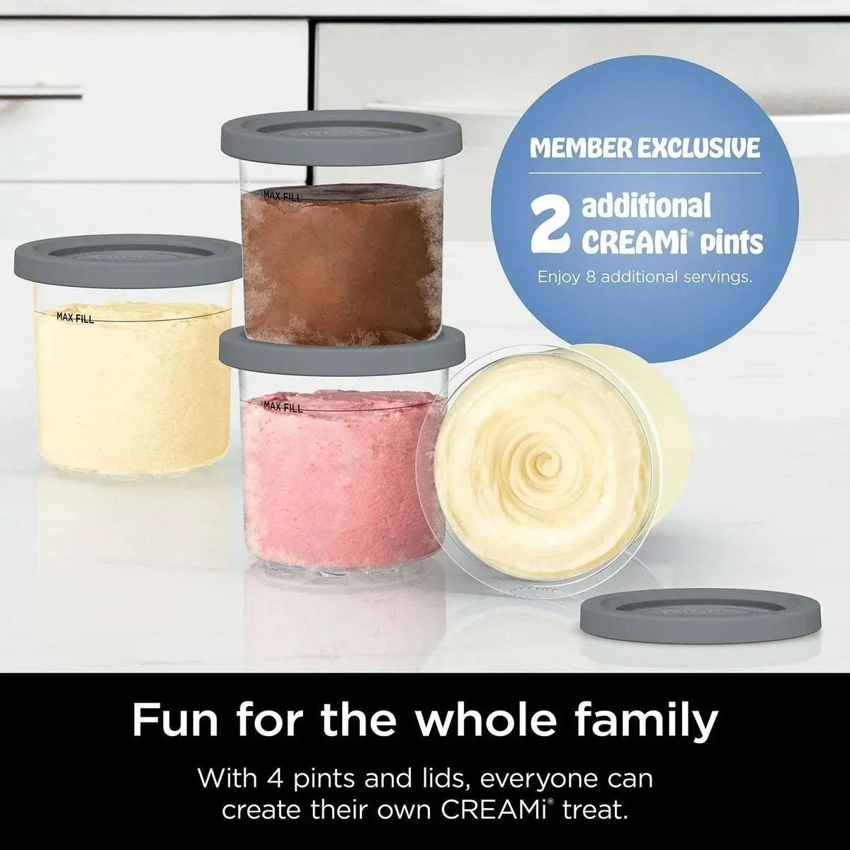 Ninja CREAMi 7-in-1 Ice Cream & Sorbet Maker with Additional Pints